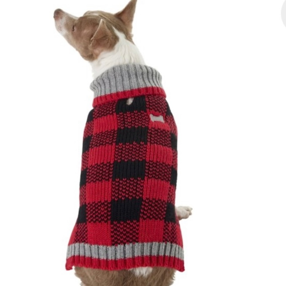 Frisco Buff Plaid Dog Sweater size small